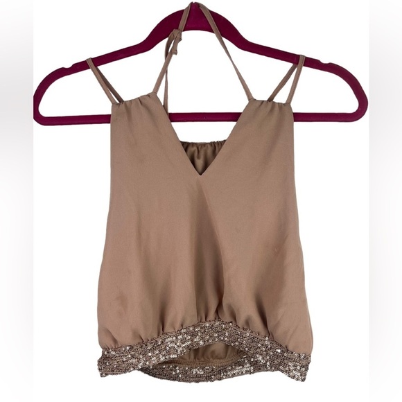 Chelsea & Violet girls copper sparkle sequin sleeveless top size Medium - Picture 2 of 4